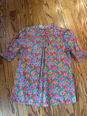 J Crew Liberty Print Bright Floral Short-Sleeve Blouse
